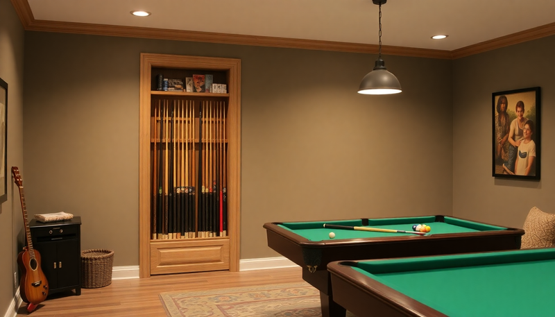create a Pool Cue Bookcase type door in a rec-room wall