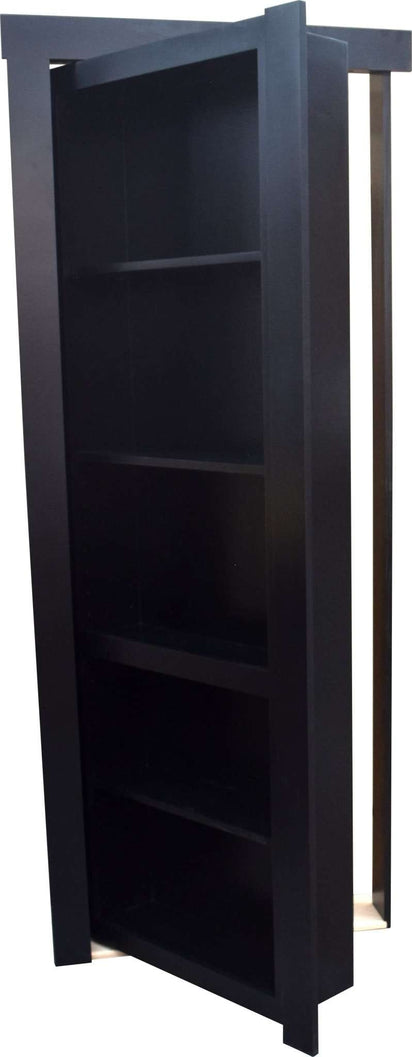 28" x 80" Single Hidden Door Out-Swing Right Satin Black - Hide-A-Way-Doors