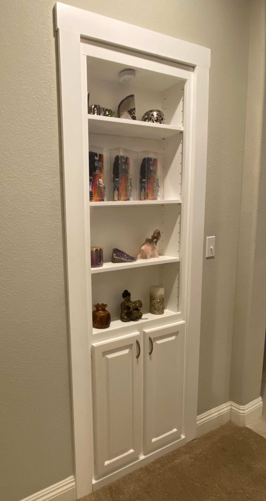 Deep shelf hidden bookcase door