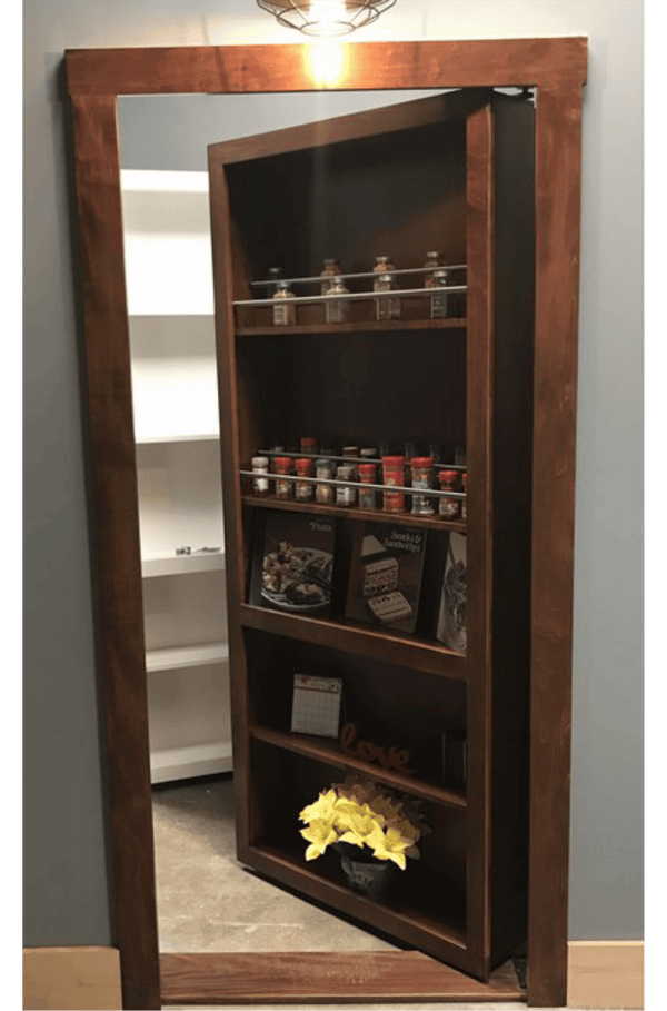 Spice rack hidden door