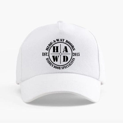 baseball hat featuring Hide-A-Way Doors logo