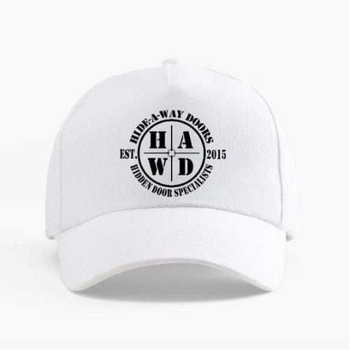 baseball hat featuring Hide-A-Way Doors logo