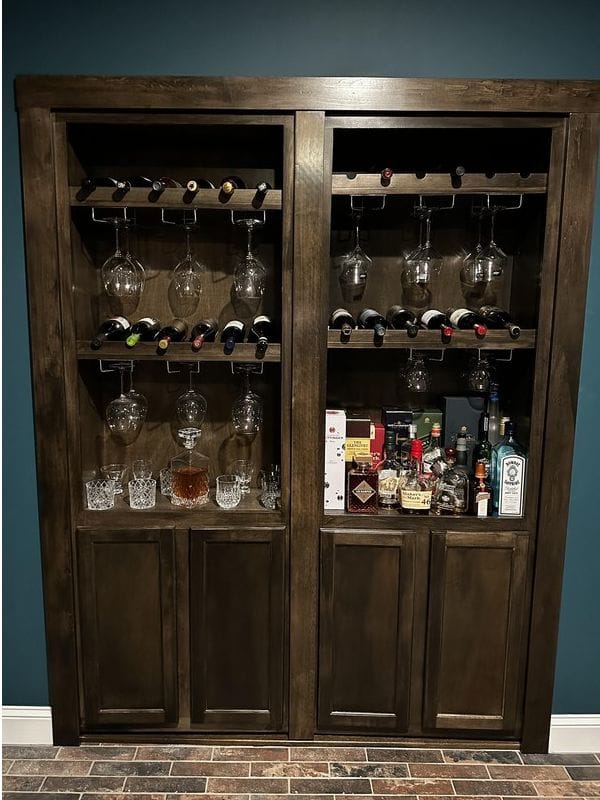 Hidden French wine rack door