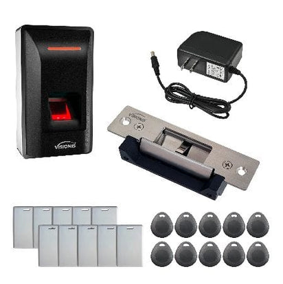 Electronic strike with thumbprint opener