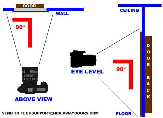 Straight-on photograph framing needed for hidden door technical support