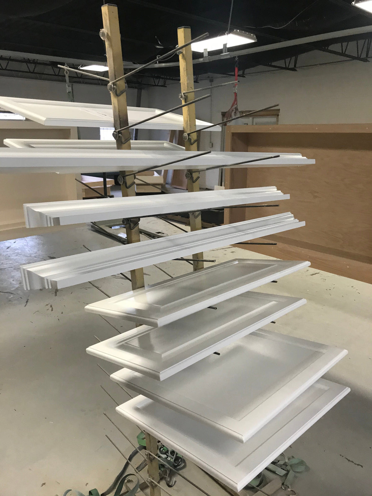Professional lacquer painting of hidden door components