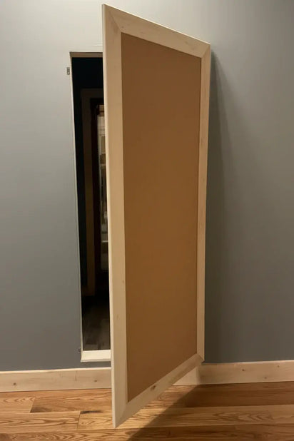 hidden corkboard door outswing no finish