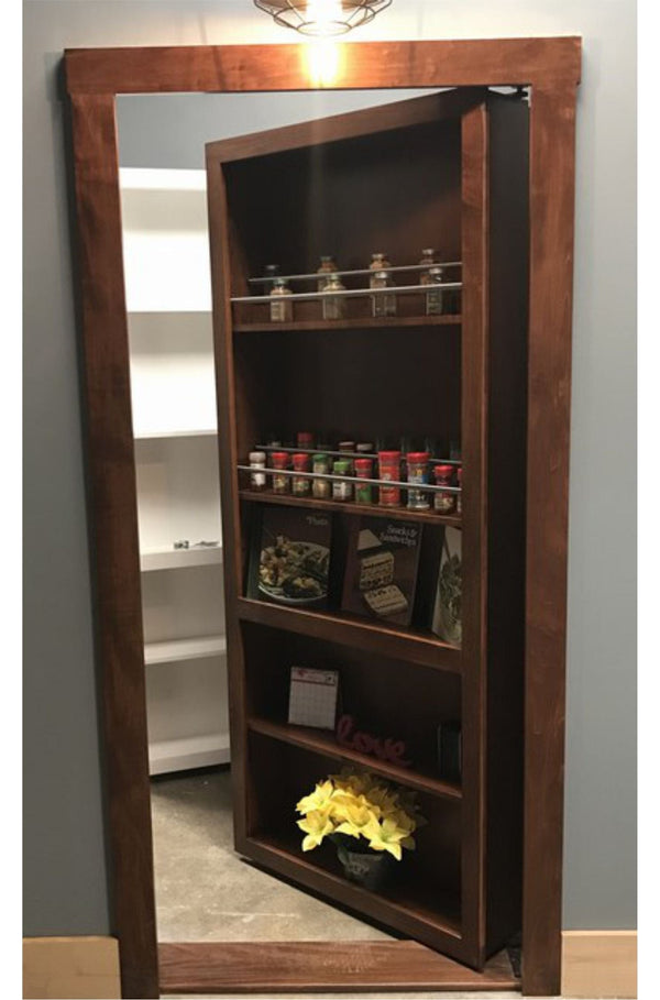 Spice rack hidden bookcase door