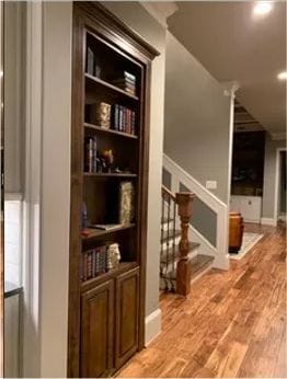 single hidden bookcase door