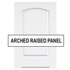 Arched raised panel bookcase backing panel in white for elegant furniture design