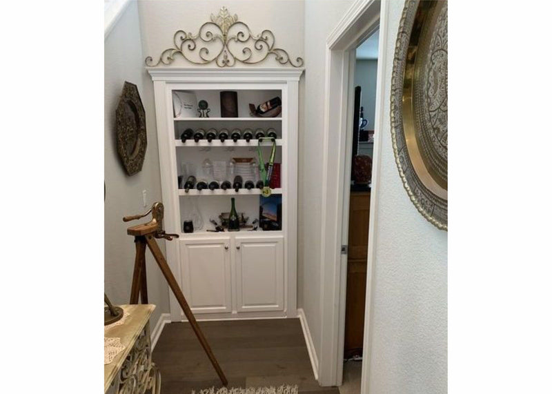 White wine rack bookcase door