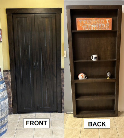 Concealed bookcase door both sides