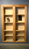 Hide-A-Way Doors hidden bookcase double door made of natural wood with multiple shelves