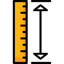 Yellow ruler icon with vertical double arrow showing hidden door height options for measurement
