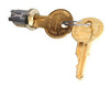 Two metal keys on a keyring for hidden door locking options by Hide-A-Way-Doors2015