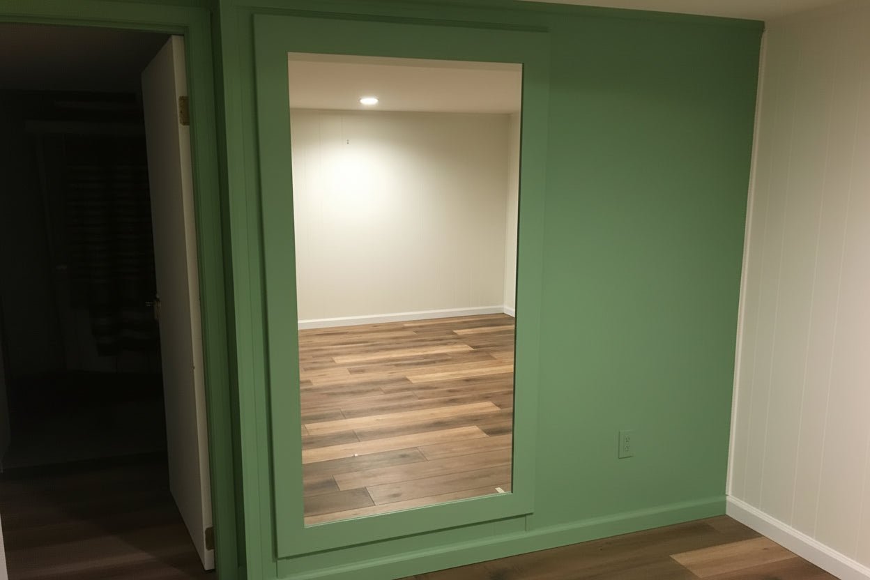 Secret Mirror. View Hidden Mirror Door – Real Wood by Hide-A-Way Doors | Hide-A-Way-Doors