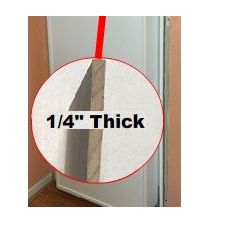 Close-up of 1/4 inch thick edge of hidden doors for homes by Hide-A-Way-Doors2015