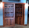 Hidden wine glass French door by Hide-A-Way-Doors with built-in wine rack and glass holders