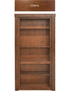 Cherry wood hidden bookcase door with shelves by Hide-A-Way-Doors for concealed storage