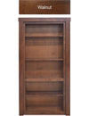 Walnut hidden bookcase door with shelves in rich brown wood finish by Hide-A-Way-Doors