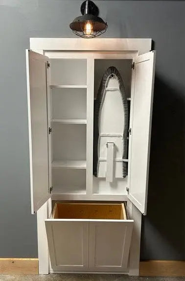 Hidden laundry door painted white