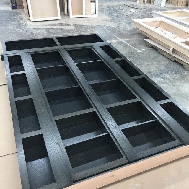 Custom hidden wall unit assembled for testing in the Hide-A-Way Doors facility