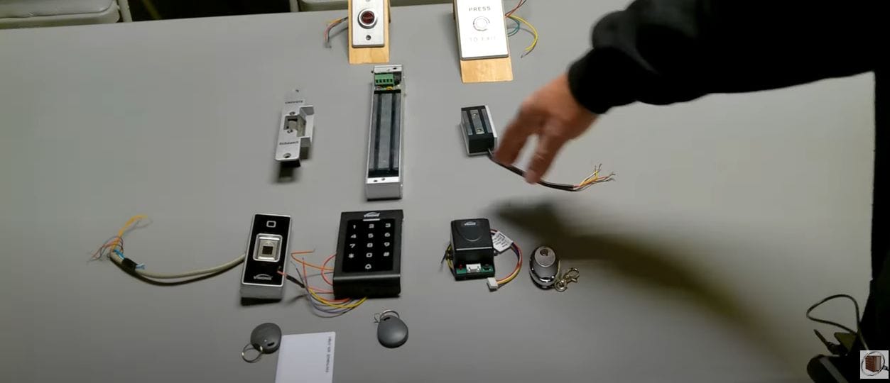 Hidden door powered locking system controls
