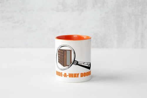 product Hide-A-Way Doors coffee cup in orange trim