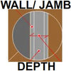 Diagram showing hidden door jamb depth measurement for accurate door installation