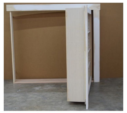 Hidden attic door left hand outswing wooden frame door by Hide-A-Way-Doors in unfinished wood