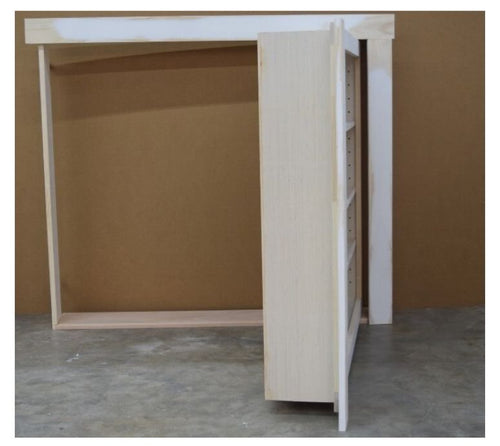 Hidden attic door left hand outswing wooden frame door by Hide-A-Way-Doors in unfinished wood