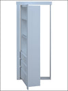 White hidden bedroom organizer door with multiple shelves and drawers by Hide-A-Way-Doors