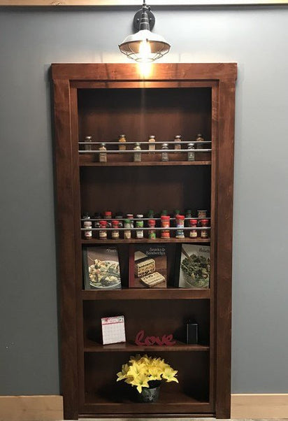 Hidden spice rack door – closed view